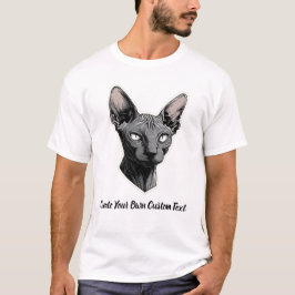 Camiseta Gato Sphynx Crea tu propio texto personalizado 