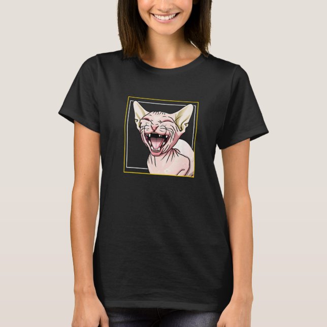 Camiseta Gato Sphynx de risa (Anverso)