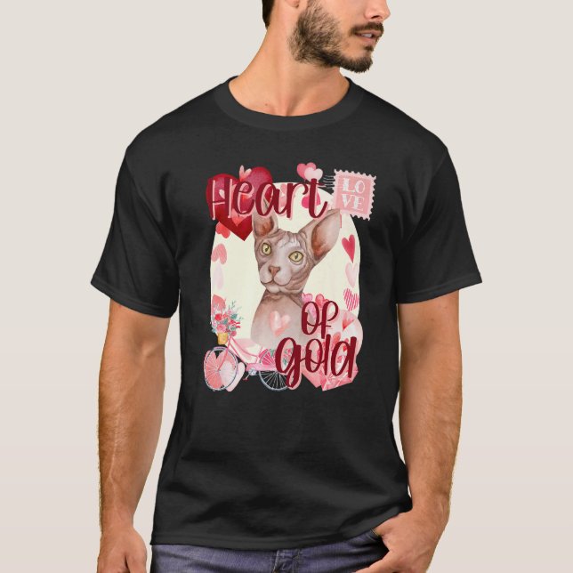 Camiseta Gato Sphynx de San Valentín Simplemente Lindo Colo (Anverso)