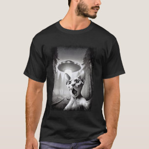 Camiseta Gato Sphynx divertido y OVNI, Alien Sphinx conmoci