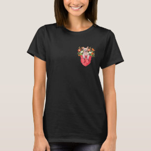 Camiseta Gato Sphynx En Bolsillo Floral Familia Pareja Gato