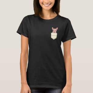 Camiseta Gato Sphynx En Un Mascota Sin Cabello De Bolsillo