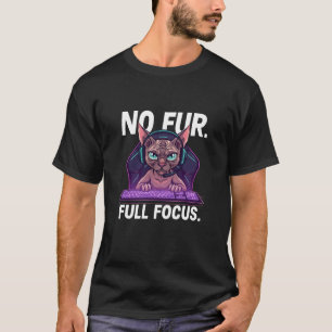 Camiseta Gato Sphynx Gamer Arte Neon de Total Concentración