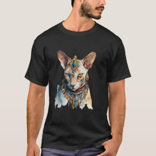 Camiseta Gato Sphynx Gato Egipcio Gato Acuarela