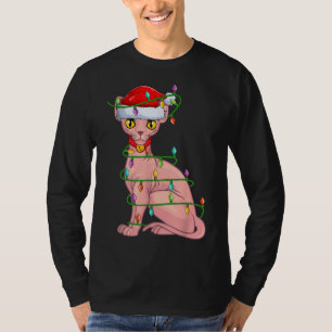 Camiseta Gato Sphynx Gato Gente Enamorado Xmas Santa Hat Ga