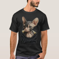 Gato Sphynx Lindo en Ropa de Bolsillo Cara de gato