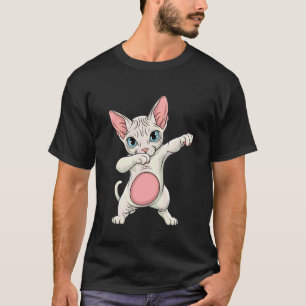 Camiseta Gato Sphynx Lindo Gráfico de Baile Dab para Amante