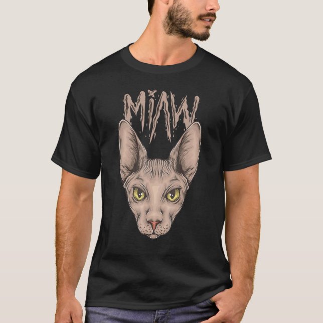 Camiseta Gato Sphynx Miaw (Anverso)