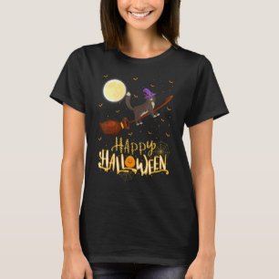 Camiseta Gato Sphynx monta bruja escopeta Gato Sphynx Hallo