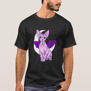 Camiseta Gato Sphynx Murciélago Lindo Pastel Gótico Espeluz
