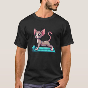 Camiseta Gato Sphynx Yoga Mascota Divertida Meditación