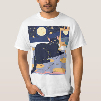 Camiseta Gato Starry Day Van Gogh Cat Para Gato Que Pertene
