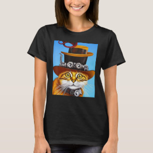 Camiseta Gato Steampunk Vapor Punk Gatito Fantasía Gótico A