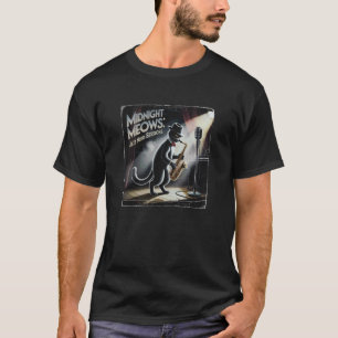 Camiseta Gato Suave con Saxofón en el Centro de Atención de