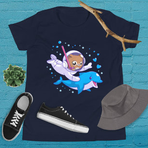 Camiseta Gato submarino y delfín