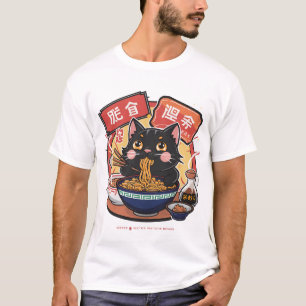 Camiseta Gato súper felino Ramen lindo gato japonés