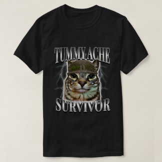 Camiseta Gato Superviviente de Dolor de Barriga Meme