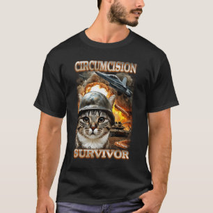 Camiseta Gato superviviente de la circuncisión divertida Ga
