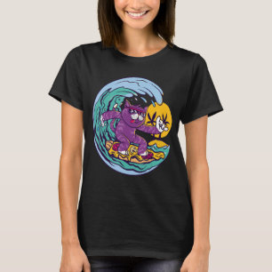 Camiseta Gato Surfing Waves Ocean Island y Sun