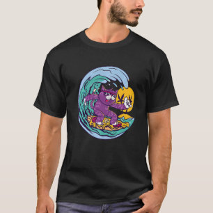Camiseta Gato Surfing Waves Ocean Island y Sun