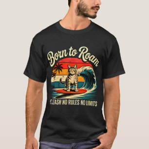Camiseta Gato Surfista de Verano - Aventura Retro Nacido pa