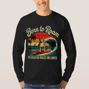 Camiseta Gato Surfista de Verano - Diseño Retro de Playa