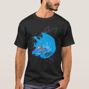 Camiseta Gato Surfista Deporte Acuático Olas Océano Surfist