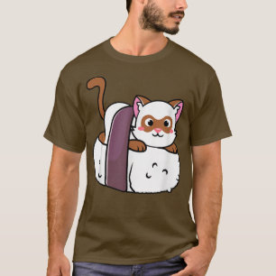 Camiseta Gato Sushi Anime Kawaii Neko para Chicas y adolesc
