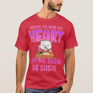 Camiseta Gato sushi Anime Merch Manga Cosplay comida japone