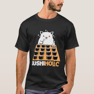 Camiseta Gato Sushi para Sushihólico y Adicto al Sushi