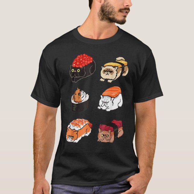 Camiseta Gato sushi persa por Huebucket (Anverso)