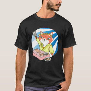 Camiseta gato sushi pescado china