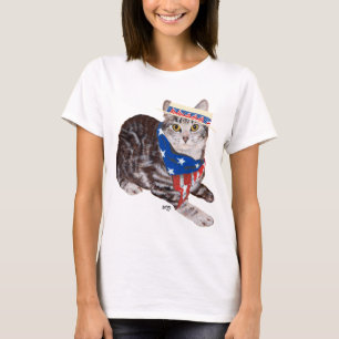 Camiseta Gato Tabby American Shorthair Patriótico
