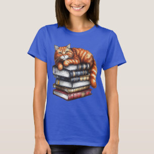 Camiseta Gato tabby bien leído; regalos de gusanos de libro