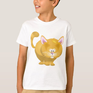 Camiseta Gato Tabby Naranja Redondo y Lindo
