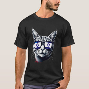 Camiseta Gato Tabby Patriótico Israel Bandera Israelí
