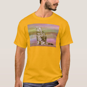Camiseta Gato Tabby Plateado