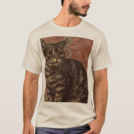 Camiseta Gato Tabby Vintage en Alfombra Marroquí