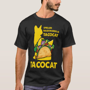 Camiseta Gato Taco Bonito Escrito al Revés Es Tacocat Tee