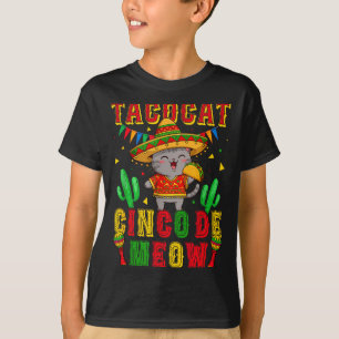 Camiseta Gato taco cinco de meow celebración linda 