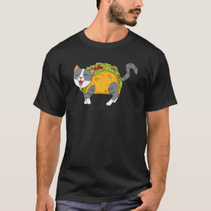 Camiseta Gato Taco Hombres Mexicanos de Comida Jóvenes