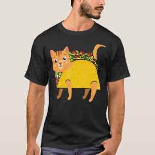 Camiseta Gato Taco Hombres Mexicanos de Comida Niñas Juveni