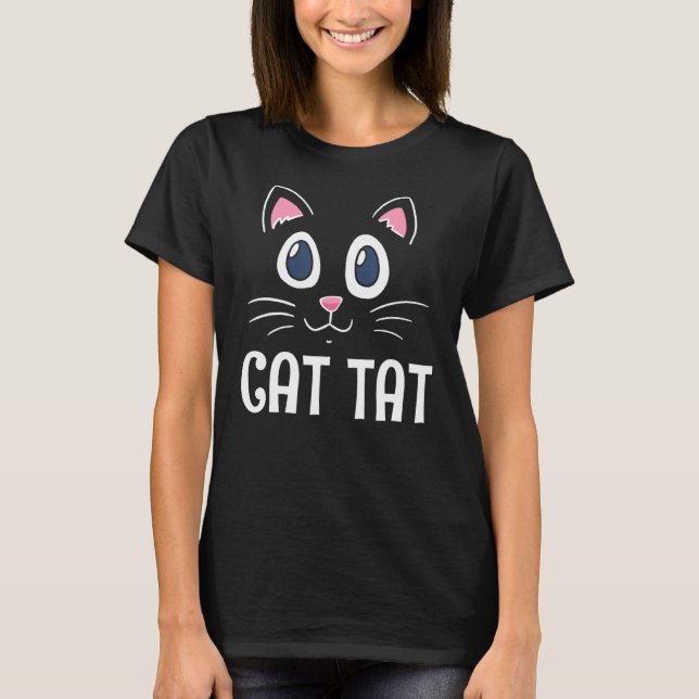 Camiseta Gato Tat Cat Tattoo Kitten Tattoooed Cat Mom (Anverso)