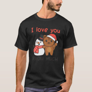Camiseta Gato Te Amo Mucha Nieve Muñeco de Nieve Juego de P