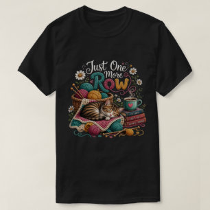 Camiseta Gato tejiendo solo una fila más – Yarn acogedor y