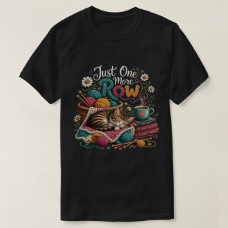 Camiseta Gato tejiendo solo una fila más – Yarn acogedor y