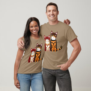 Camiseta Gato tigre a rayas y Ginger Kitten