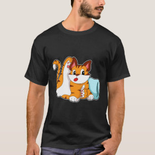 Camiseta Gato tigre con almohada