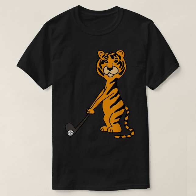 Camiseta Gato tigre de Guay sonriente jugando al golf (Diseño del anverso)