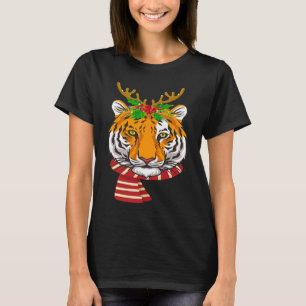 Camiseta Gato Tigre de Navidad Santa Claus Reno Navideño Ti